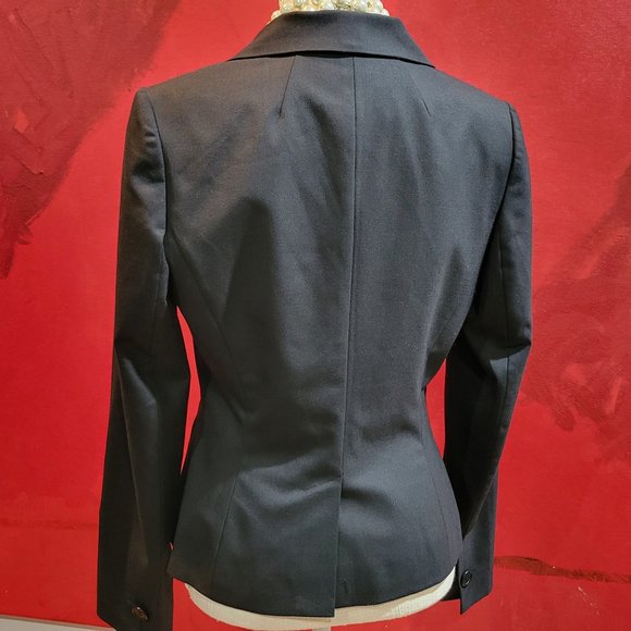 LK Bennett London Black Wool Blend 3-Button Blazer Jacket Size 8 - Picture 5 of 8